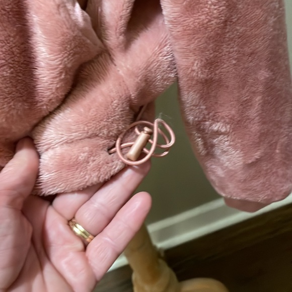 Anthropologie pink hoodie with leopard trim.  Size XS - Picture 3 of 4